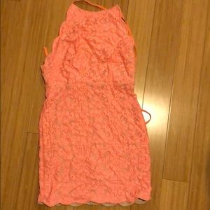 Scalloped hem orangeish dress
